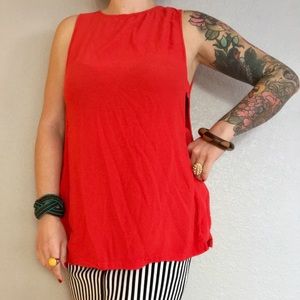 Women Forever 21 blood orange red dress Peep side